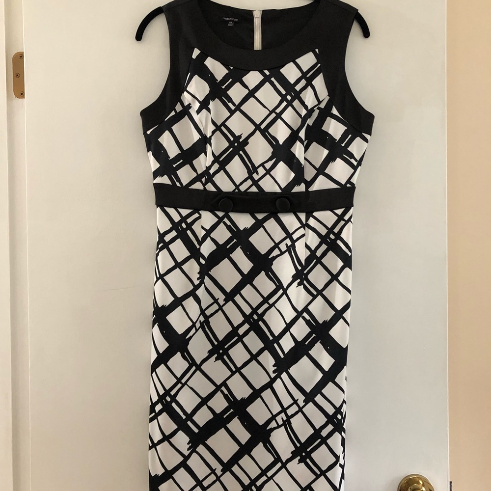 Maurice’s Black & White Patterned Business Casual Dress, Size 7/8